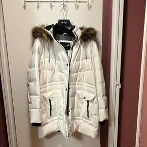 Arctic Expedition Winter White Fur-Trimmed Women's Jacket 2X